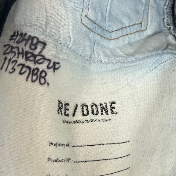 Levis Re/Done Straight Leg Denim Jeans Blue Exposed Zipper Raw Hem Size 25 Retro - Picture 12 of 14